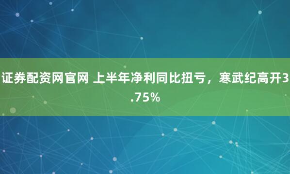 证券配资网官网 上半年净利同比扭亏，寒武纪高开3.75%